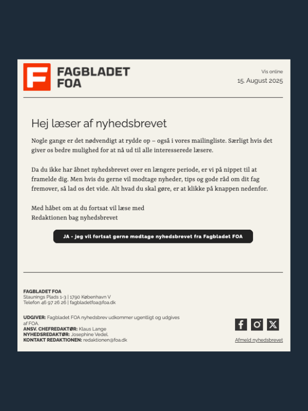 FOA genaktiveringsmail